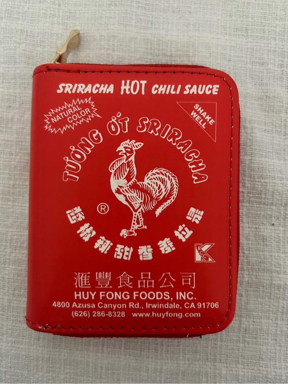 Huy Fong Sriracha Hot Chili Sauce Novelty Zipper Wallet Coin Purse Y2K